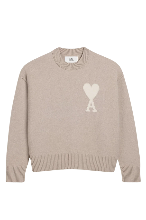 Ami Paris Beige Sweater with logo 02763645