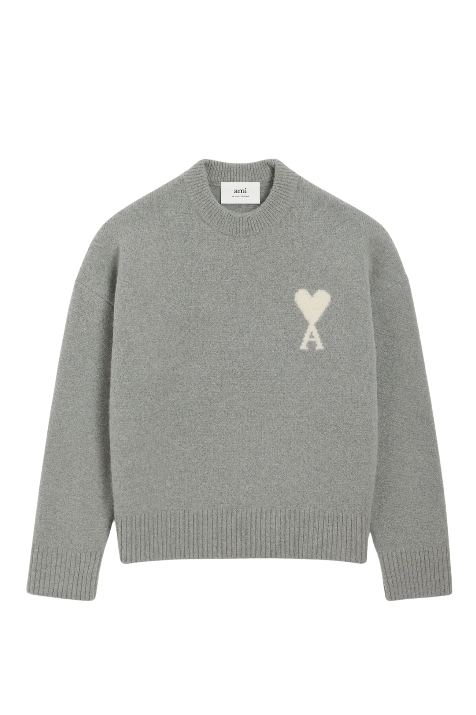 Ami Paris Grey Sweater with logo 02763648