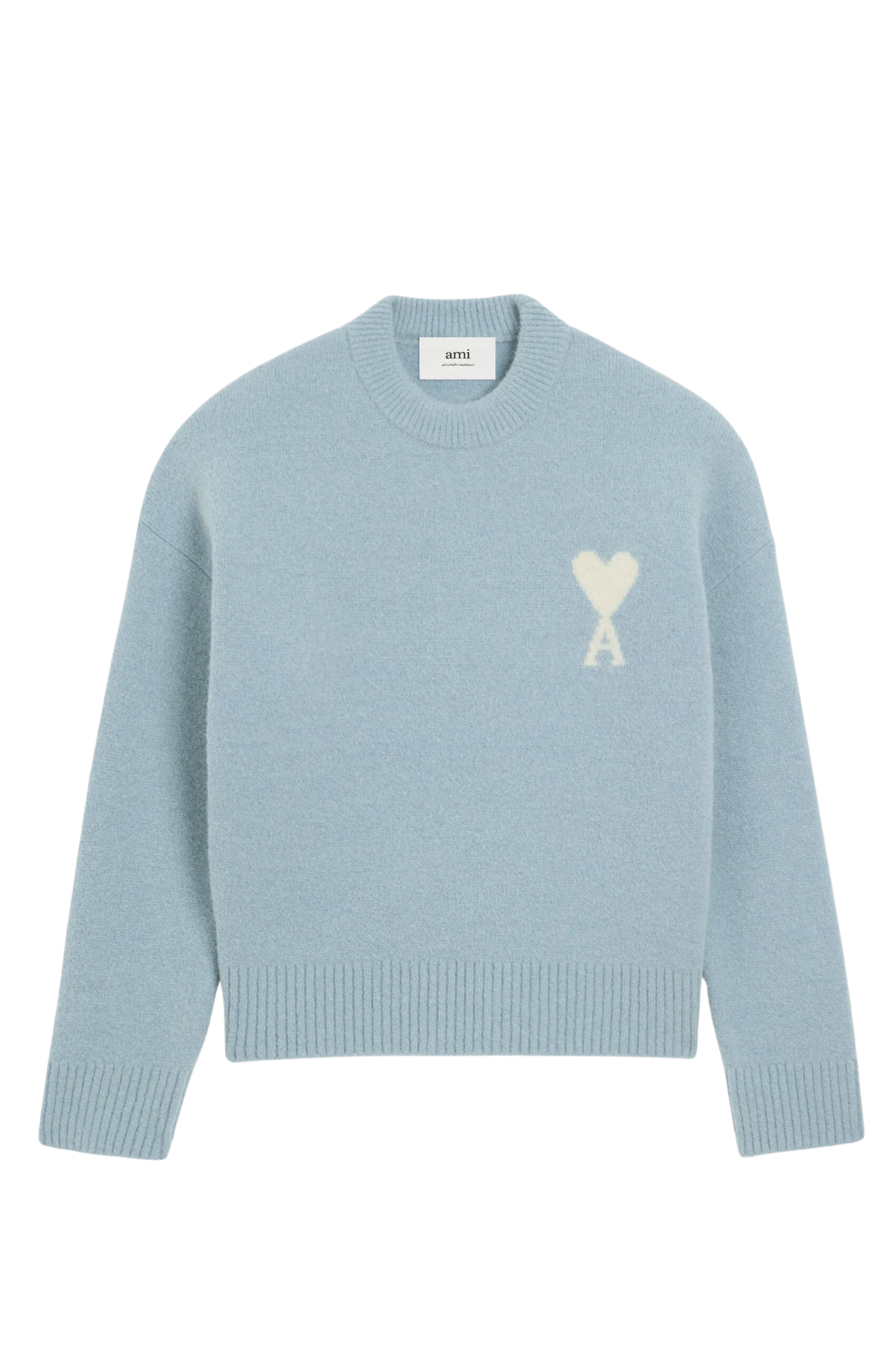 Ami Paris Blue Sweater with logo 02763649