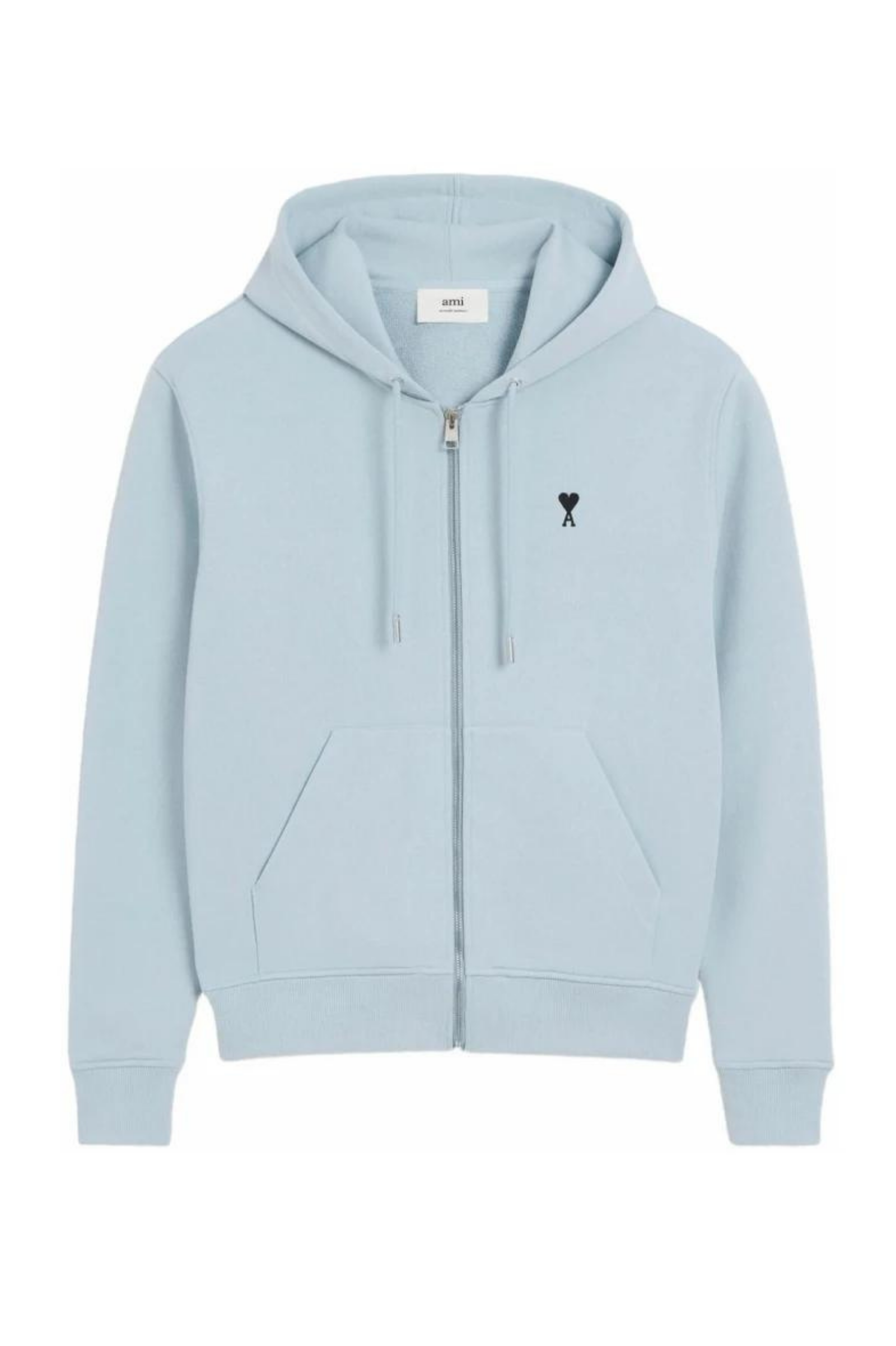 Ami Paris Blue Zip Hoodie Ami De Coeur 007474650