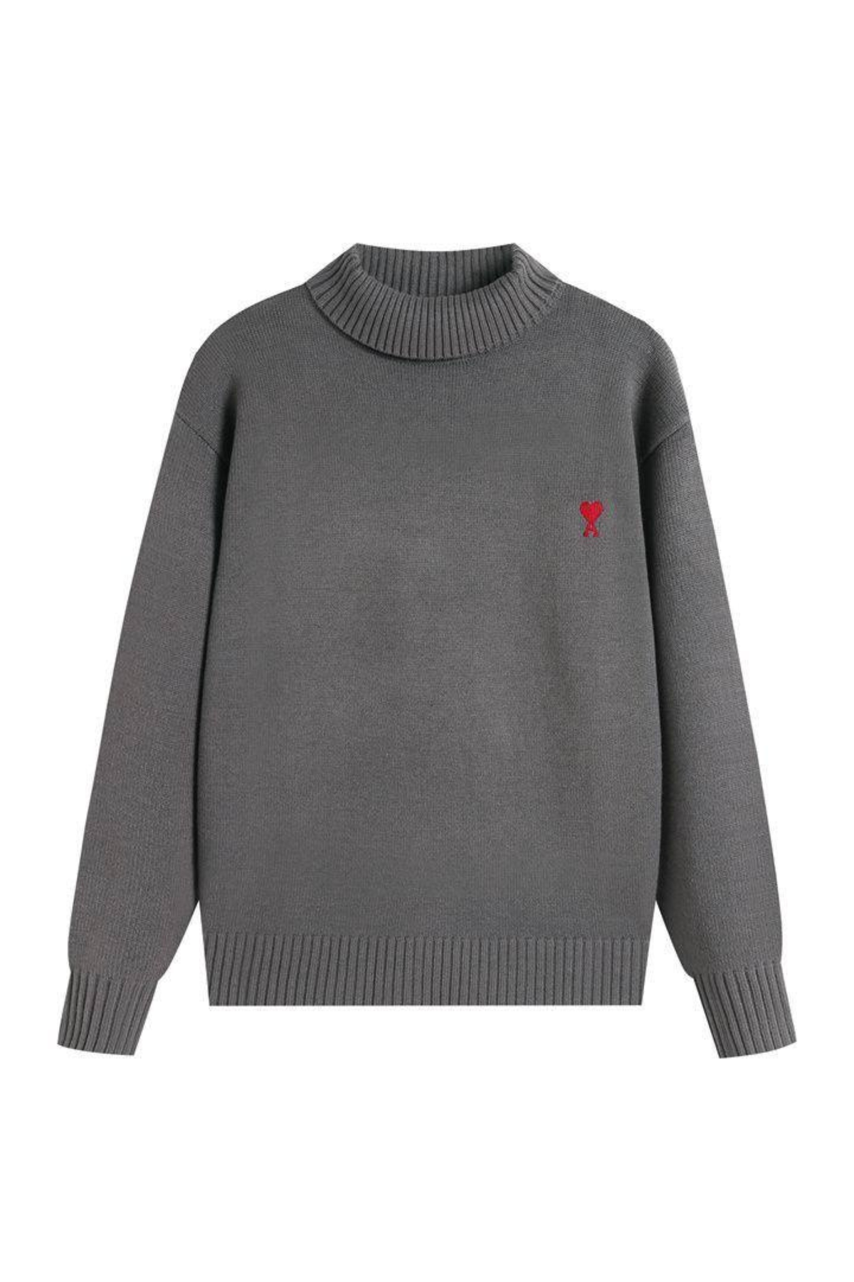 ami-paris-gray-sweater-with-logo-027636315