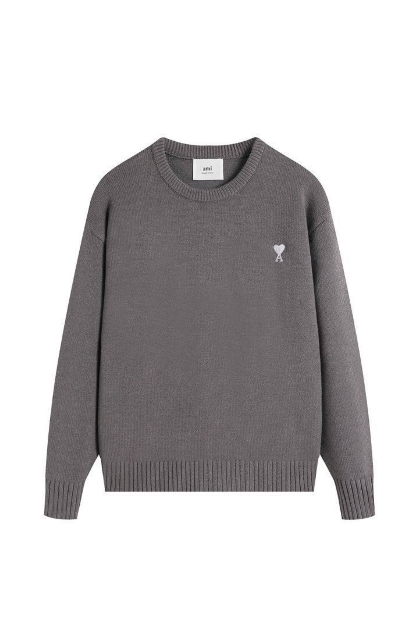 ami-paris-gray-sweater-with-logo-027636316