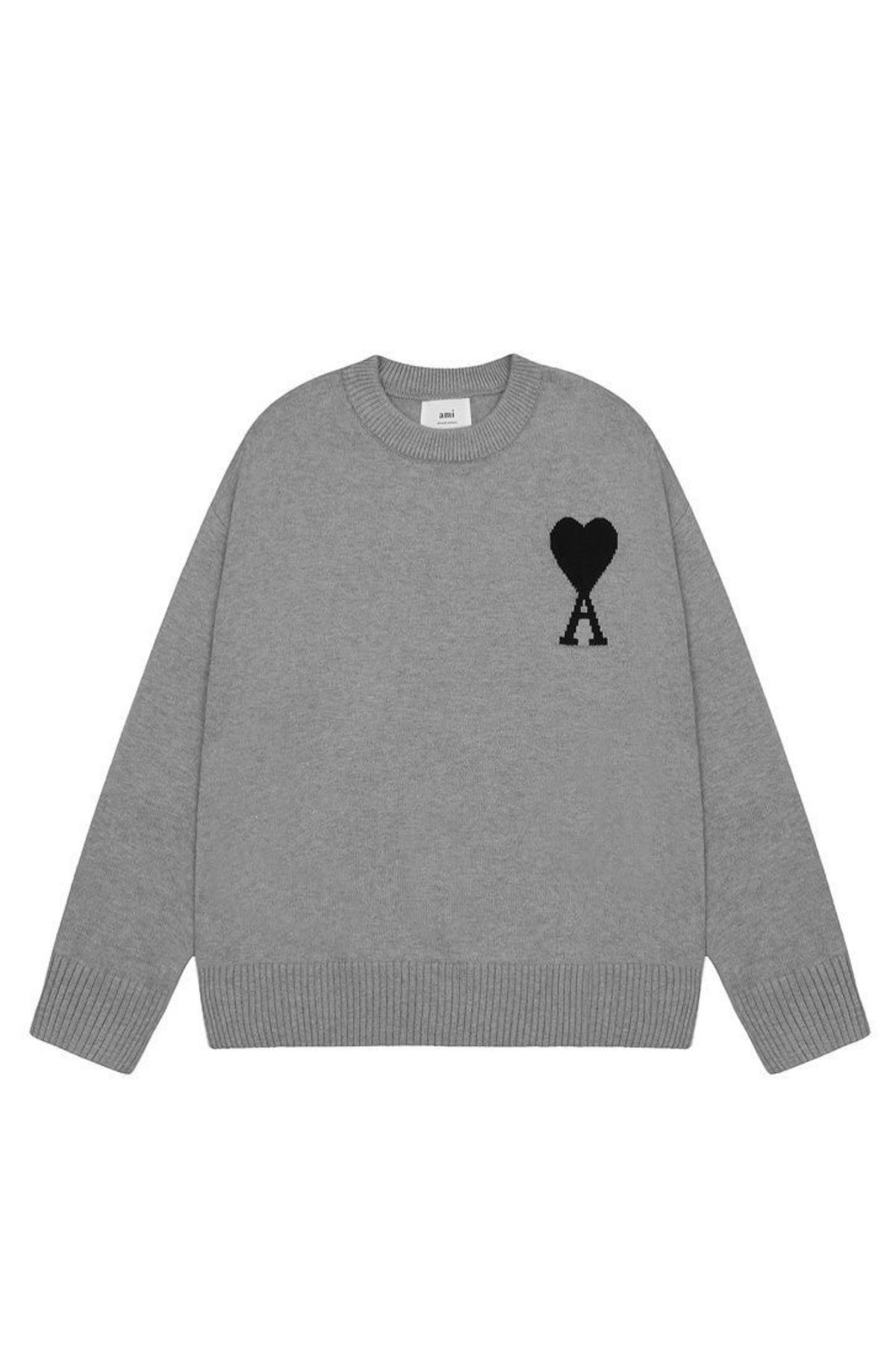 ami-paris-gray-sweater-with-logo-027636325