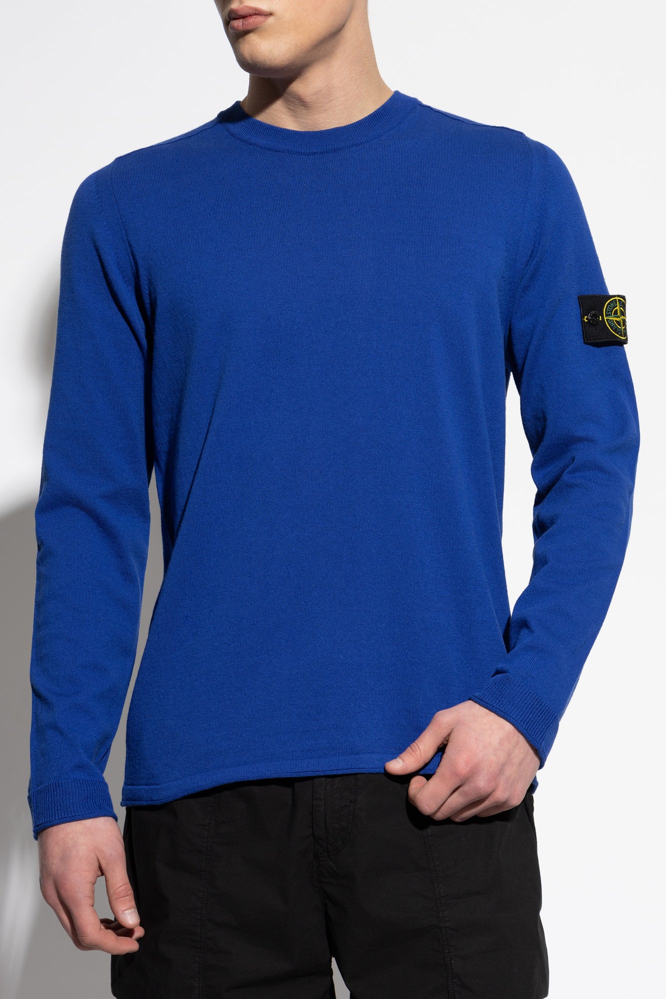 Stone Island BLUE Sweater with logo patch K1S155100062 S00B9-V0022