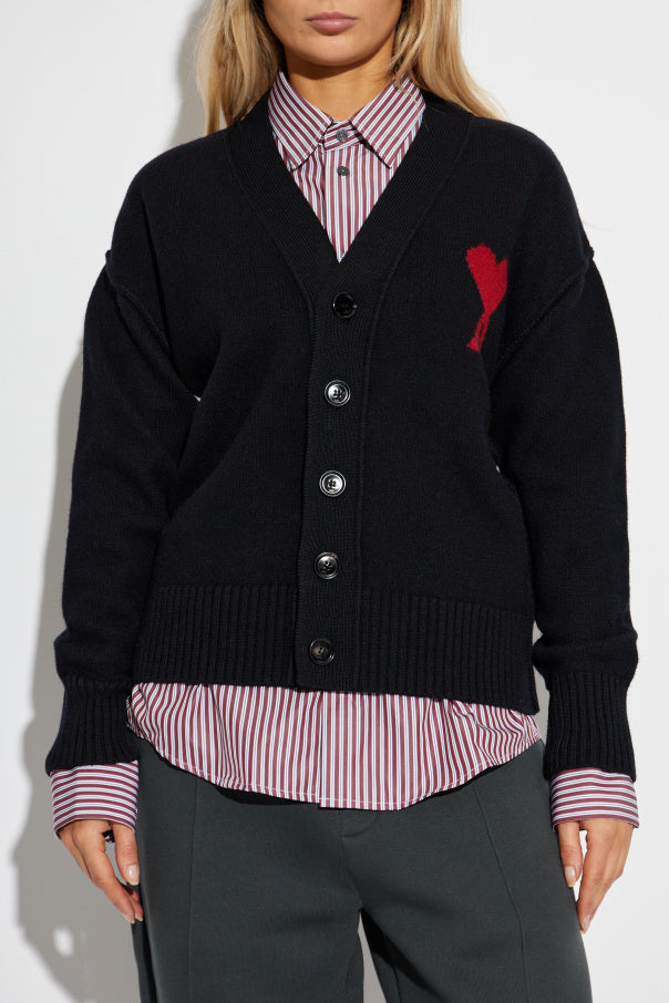 Ami Alexandre Mattiussi Wool cardigan with logo
