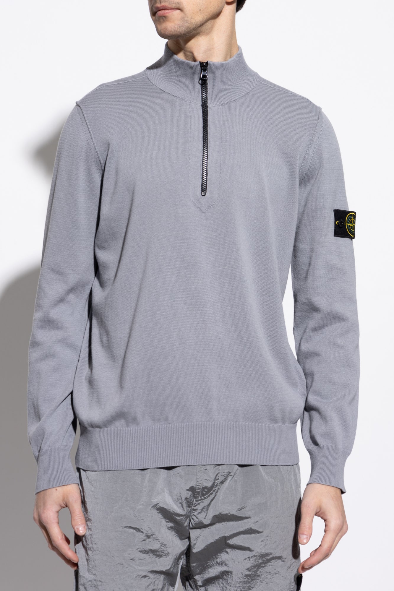 Stone Island GREY Sweater with stand-up collar K1S155100063 S00B2-V0024