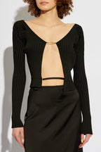 Jacquemus BLACK ‘Pralu’ ribbed top with logo 223KN500 2190-990