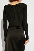 Jacquemus BLACK ‘Pralu’ ribbed top with logo 223KN500 2190-990