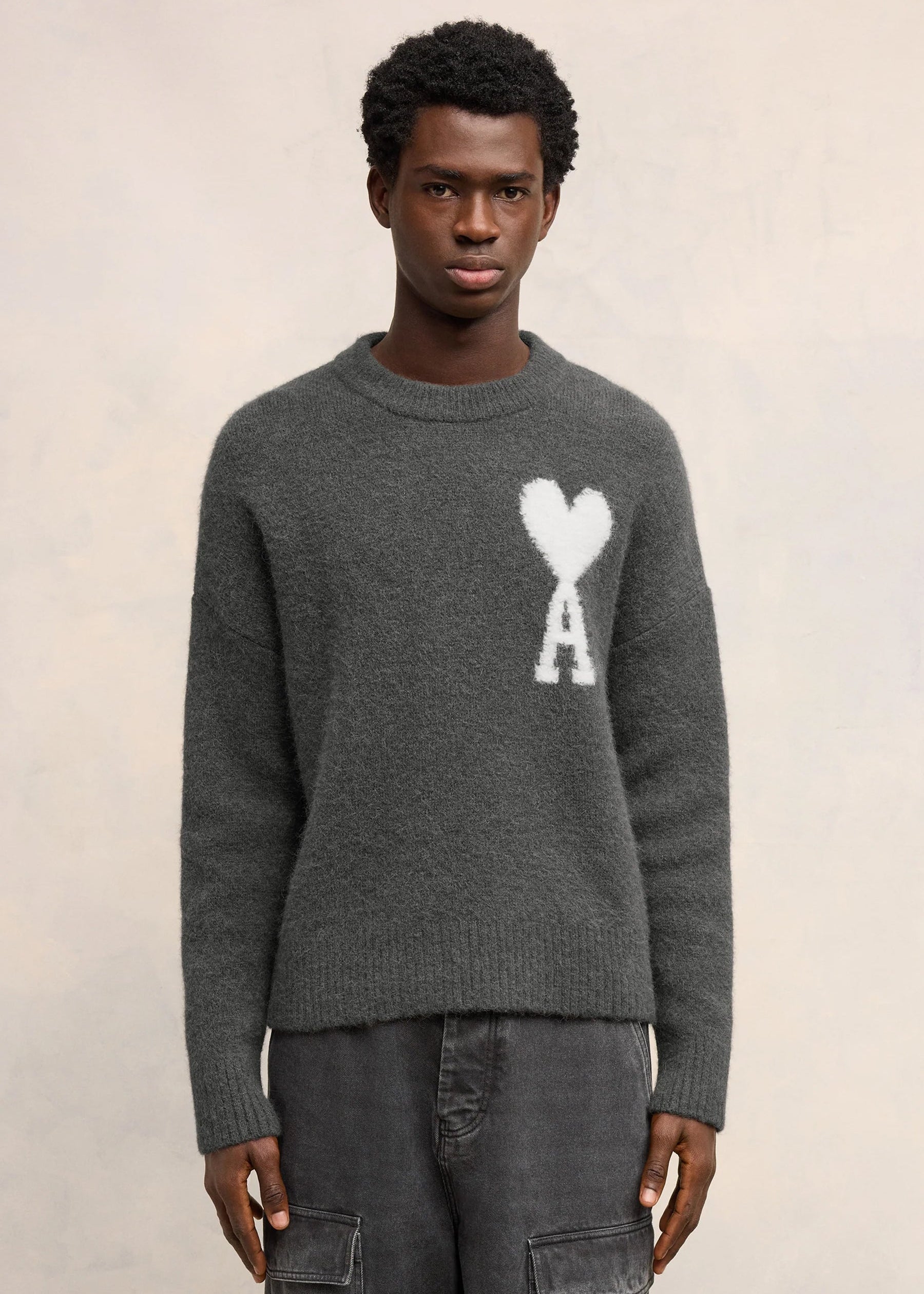Ami Paris Grey Sweater with Off White logo 02763647