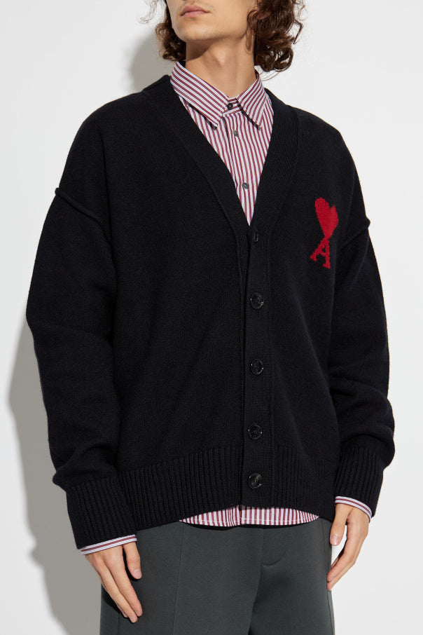 Ami Alexandre Mattiussi Wool cardigan with logo