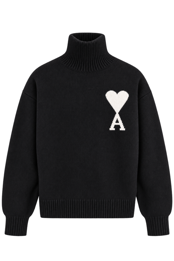Ami Paris Светр з логотипом Ami De Coeur чорний