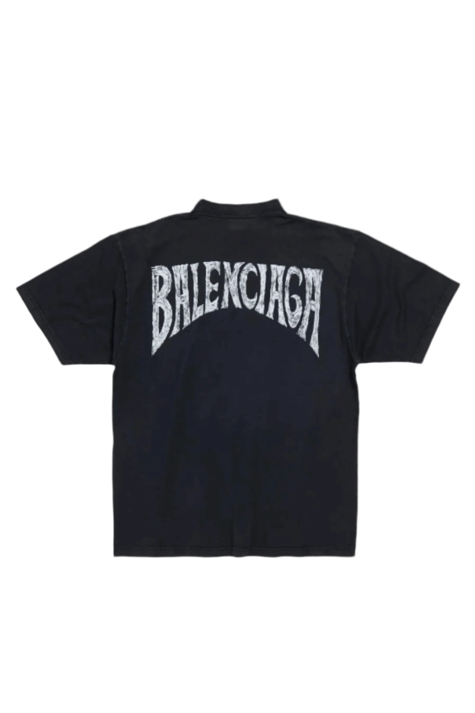 Balenciaga Hand-Drawn T-Shirt Medium Fit Black Faded 764235TPVU41569