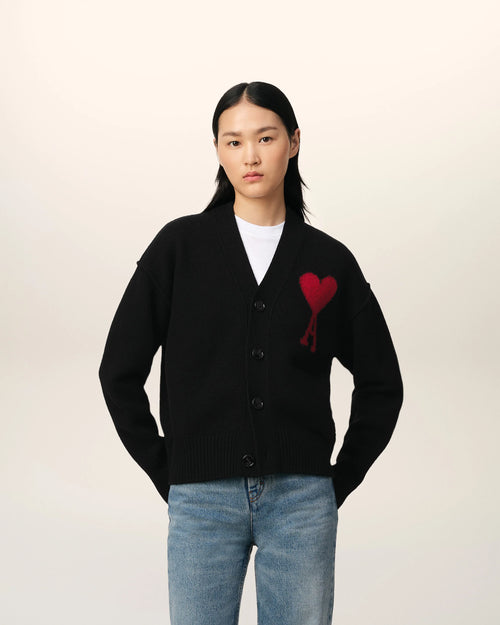 Ami Paris Black Cardigan with logo 03863600