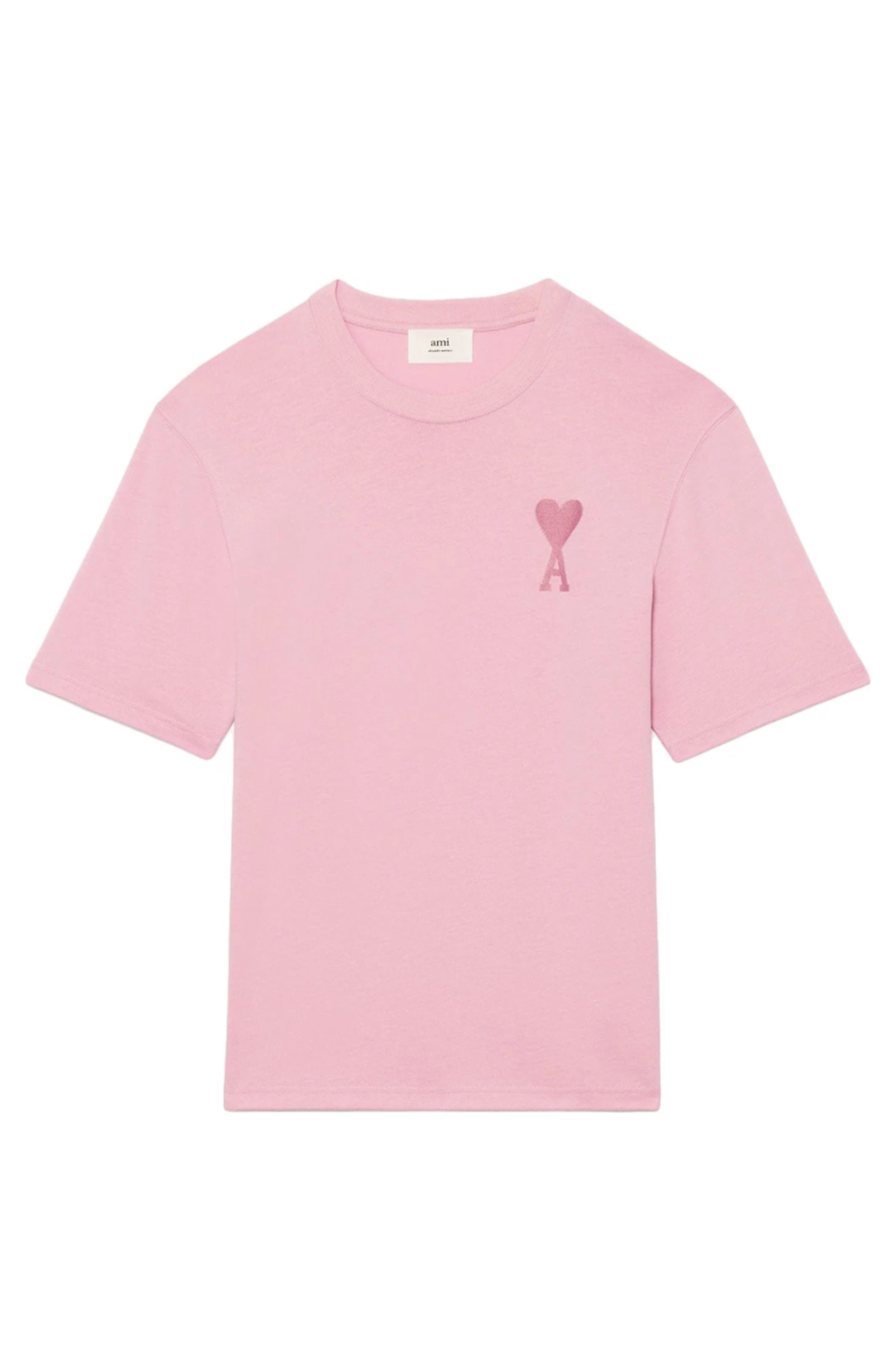 Ami Paris Ami De Coeur Tonal Boxy Fit T-Shirt Pale Pink