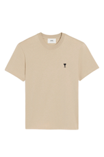 Ami Paris BEIGE T-shirt with embroidered logo