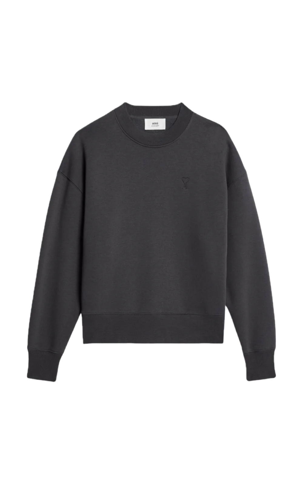 ami-paris-sweatshirt-with-round-neck-ami-de-coeur-gray