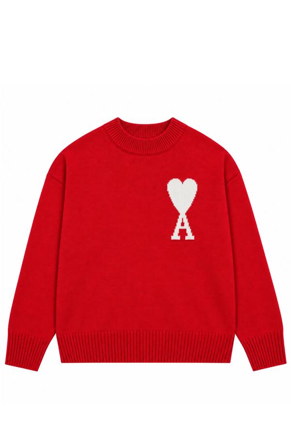 Ami Paris Светр з логотипом Ami De Coeur червоний