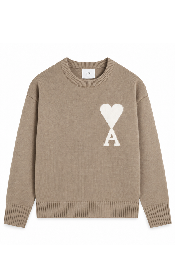 Ami Paris Светр з логотипом Ami De Coeur рожевий