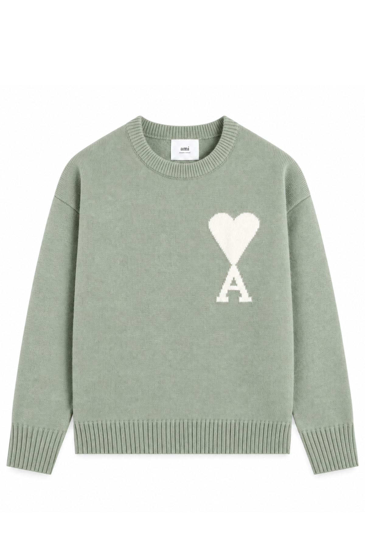 Ami Paris Светр з логотипом Ami De Coeur зелений