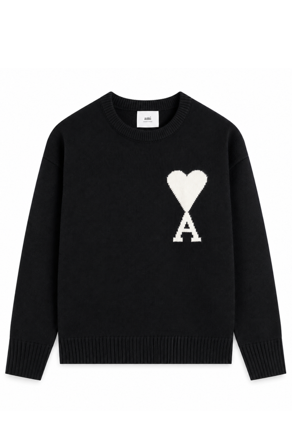 Ami Paris Светр з логотипом Ami De Coeur чорний