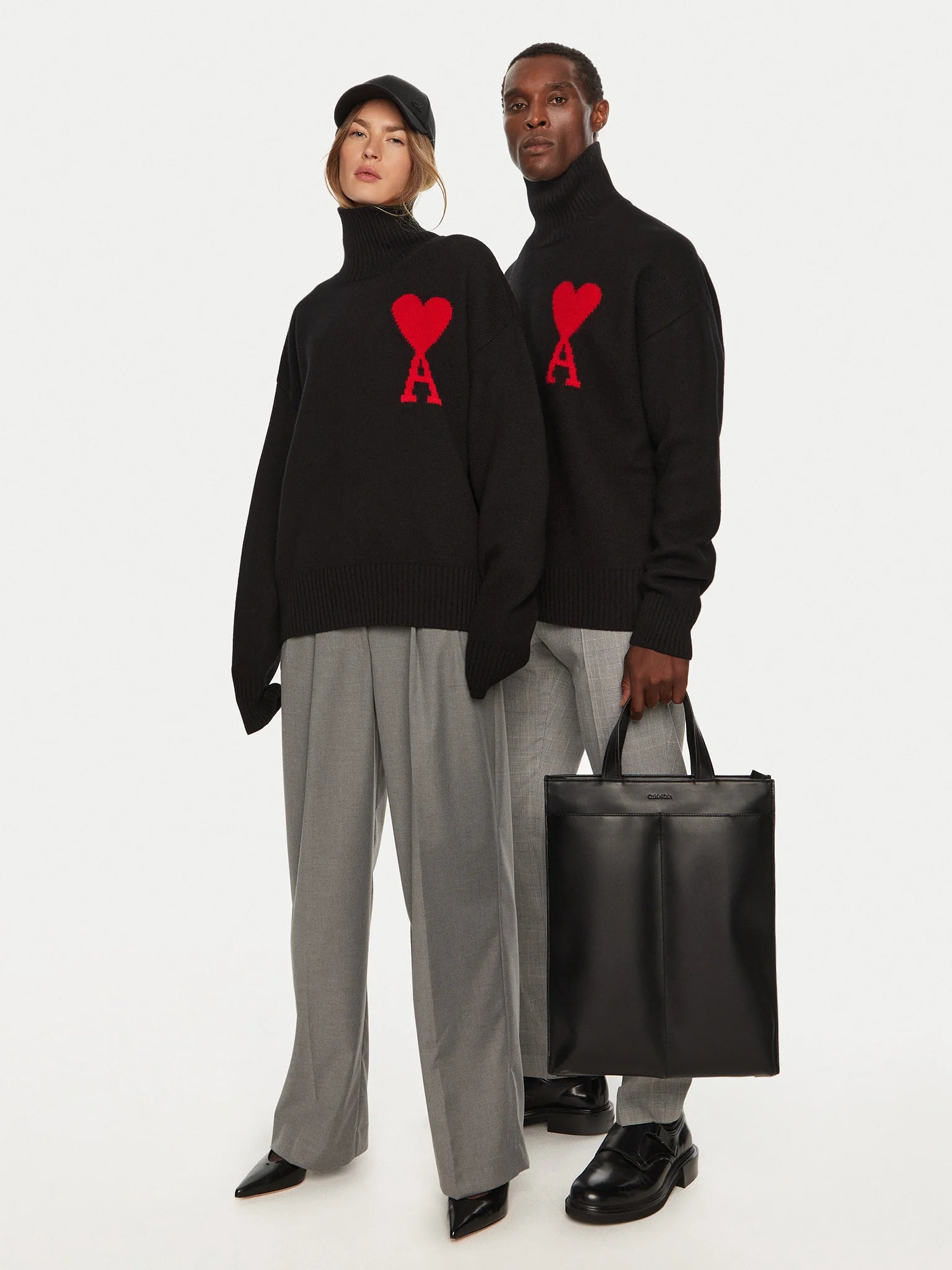 AMI Светр Ami De Coeur чорний H20HK009.018-BLACK