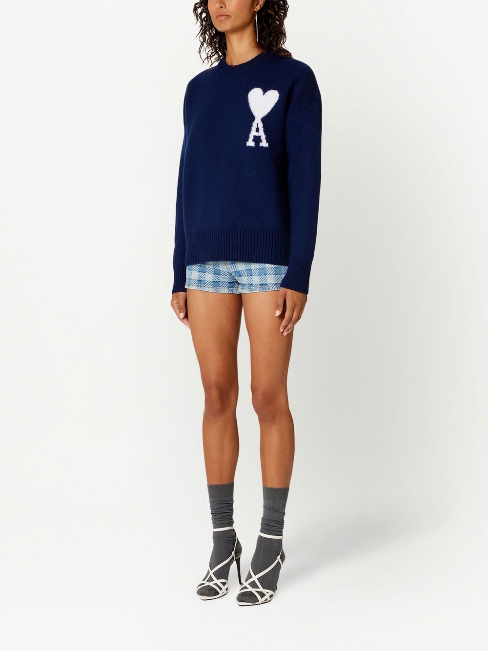 Ami Paris Navy Sweater with logo 02763644