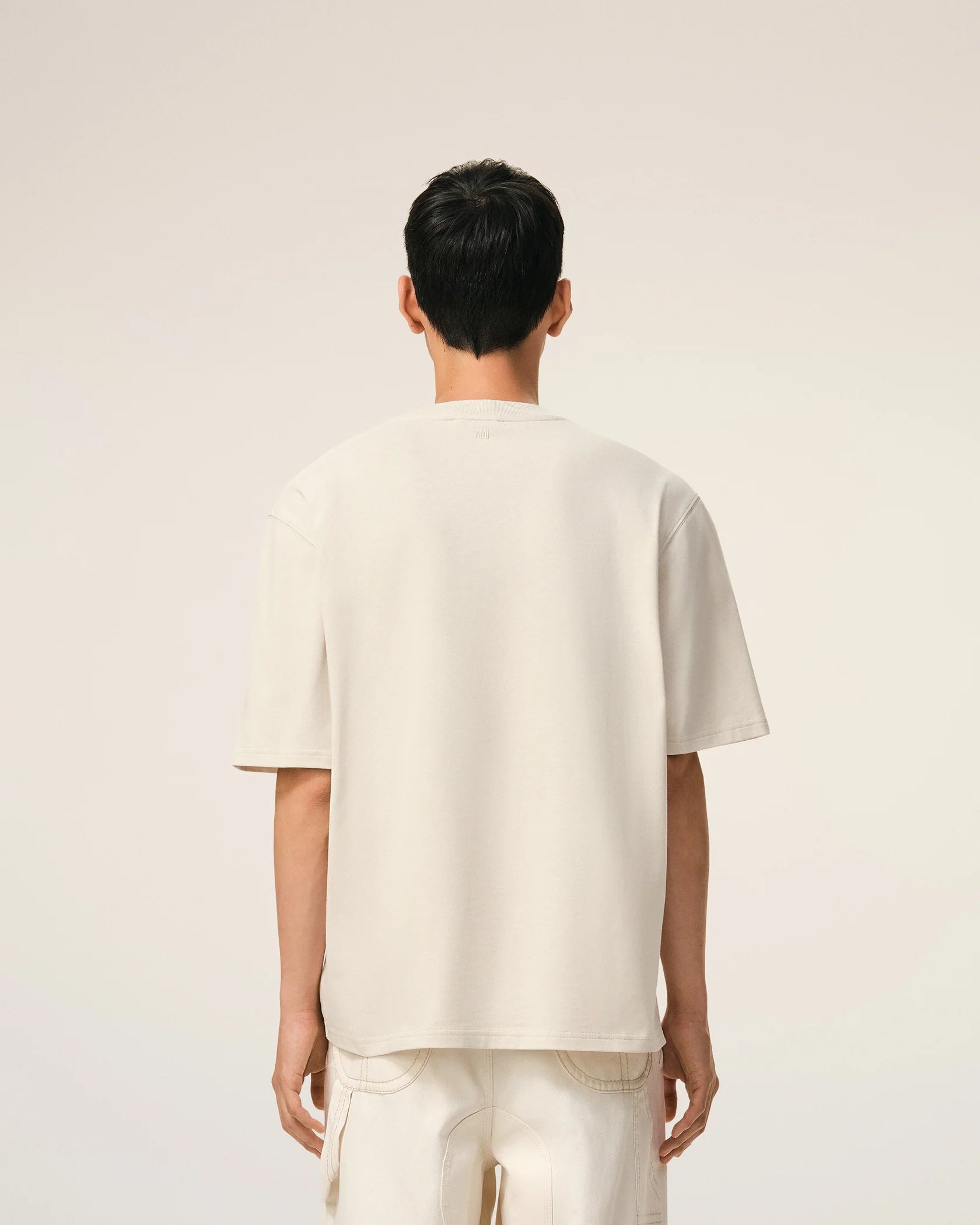 Ami Paris Short Sleeve T-shirt Logo Beige | Auction