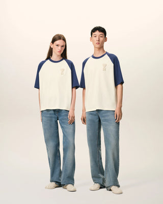 Ami de Coeur two tone thick cotton jersey short sleeves t-shirt UTS379.726.A027
