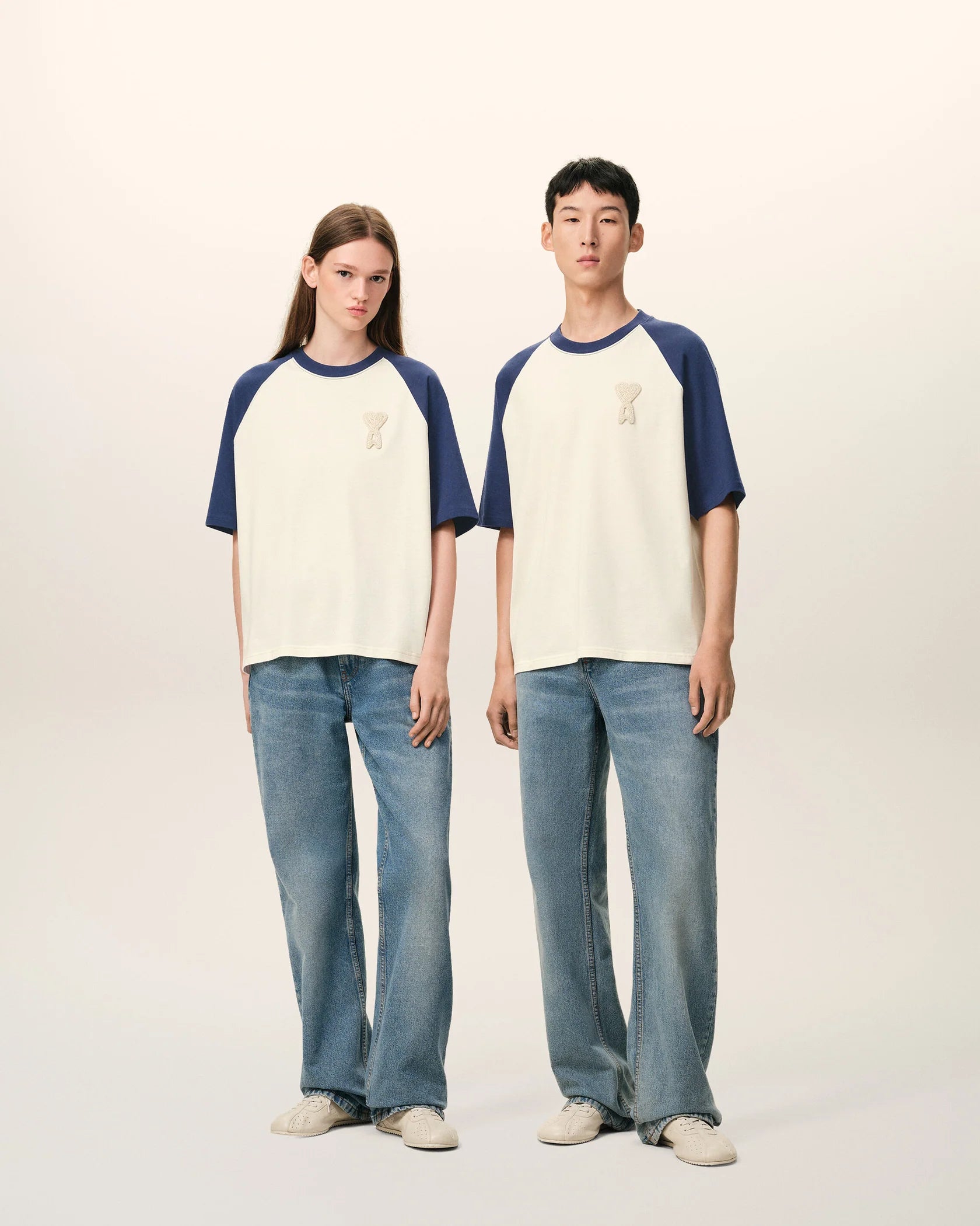 Ami de Coeur two tone thick cotton jersey short sleeves t-shirt UTS379.726.A027