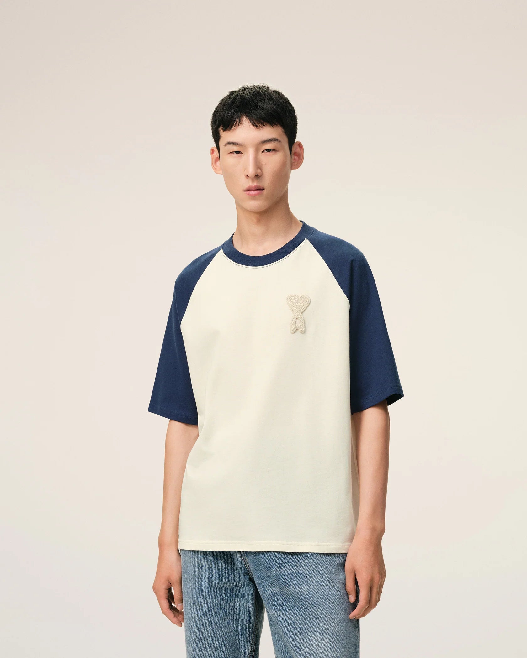 Ami de Coeur two tone thick cotton jersey short sleeves t-shirt UTS379.726.A027