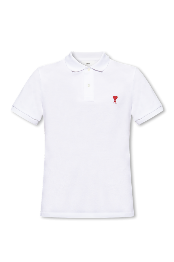 Ami Alexandre Mattiussi WHITE Polo shirt with logo 1