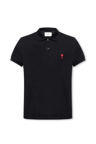 Ami Alexandre Mattiussi BLACK Polo shirt with logo 1
