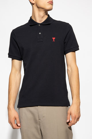 Ami Alexandre Mattiussi BLACK Polo shirt with logo 3