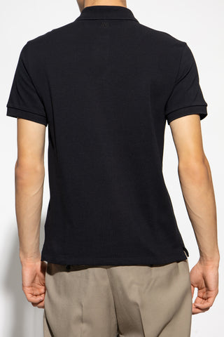 Ami Alexandre Mattiussi BLACK Polo shirt with logo 4