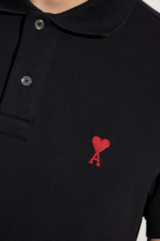Ami Alexandre Mattiussi BLACK Polo shirt with logo 5