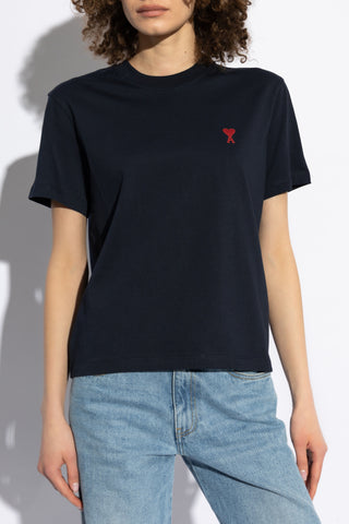 Ami Alexandre Mattiussi NAVY BLUE T-shirt with logo 3