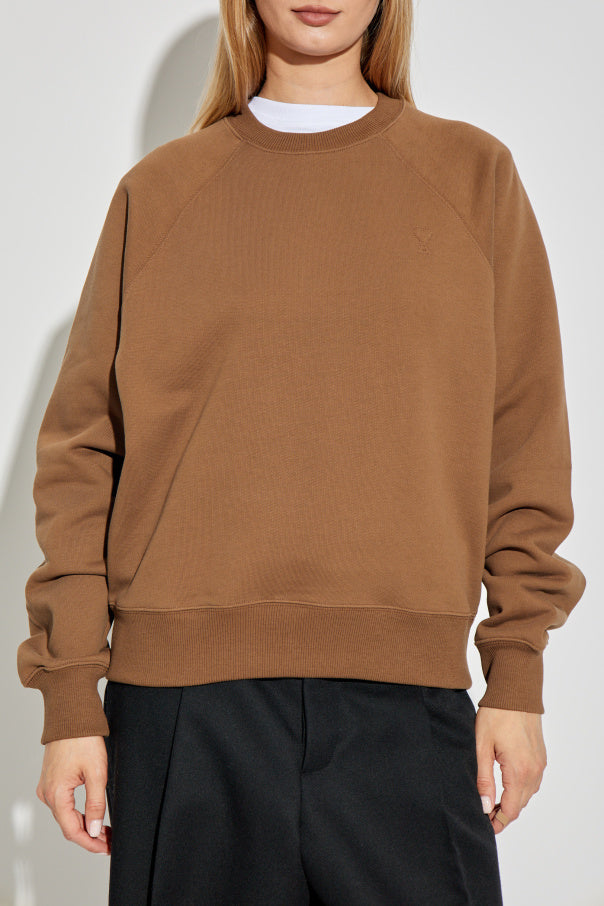 Ami Alexandre Mattiussi BROWN Sweatshirt with logo 3