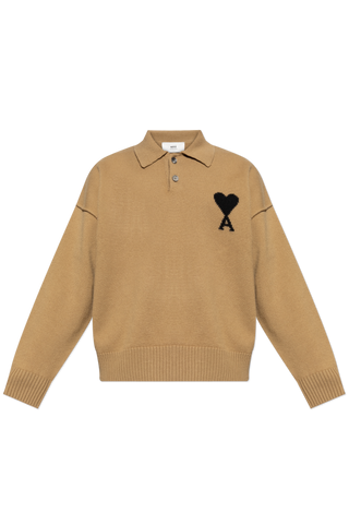 Ami Alexandre Mattiussi BROWN Wool polo 1