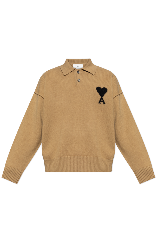 Ami Alexandre Mattiussi BROWN Wool polo 1