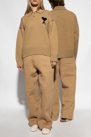 Ami Alexandre Mattiussi BROWN Wool polo 2