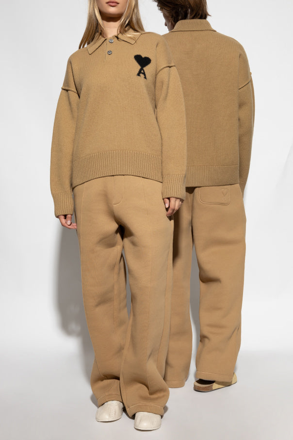 Ami Alexandre Mattiussi BROWN Wool polo 2