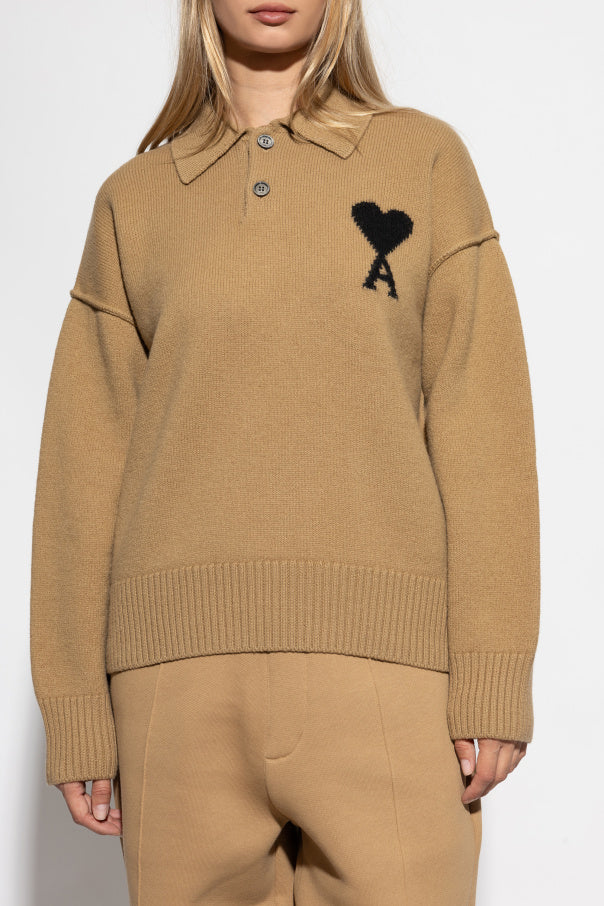 Ami Alexandre Mattiussi BROWN Wool polo 3