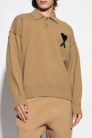 Ami Alexandre Mattiussi BROWN Wool polo 5