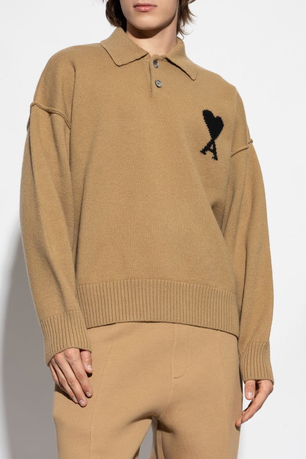 Ami Alexandre Mattiussi BROWN Wool polo 5