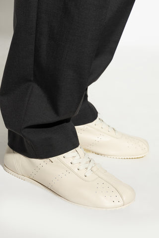 Ami Alexandre Mattiussi cream Leather sports shoes 2
