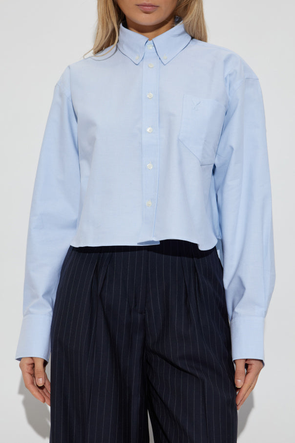 Ami Alexandre Mattiussi light blue Oversize shirt with pocket 3