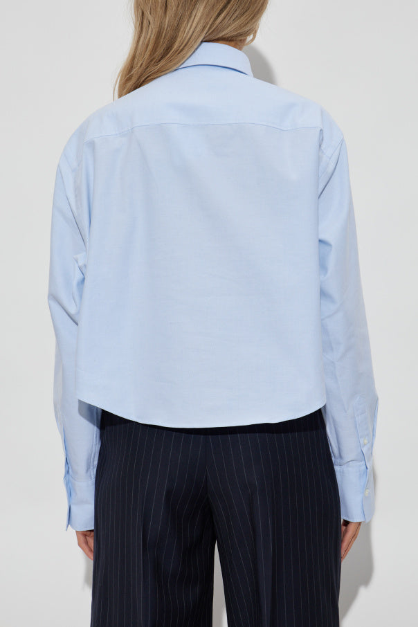 Ami Alexandre Mattiussi light blue Oversize shirt with pocket 4