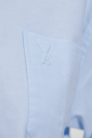 Ami Alexandre Mattiussi light blue Oversize shirt with pocket 5