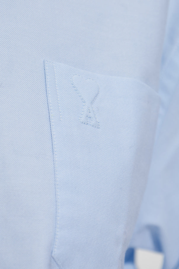 Ami Alexandre Mattiussi light blue Oversize shirt with pocket 5