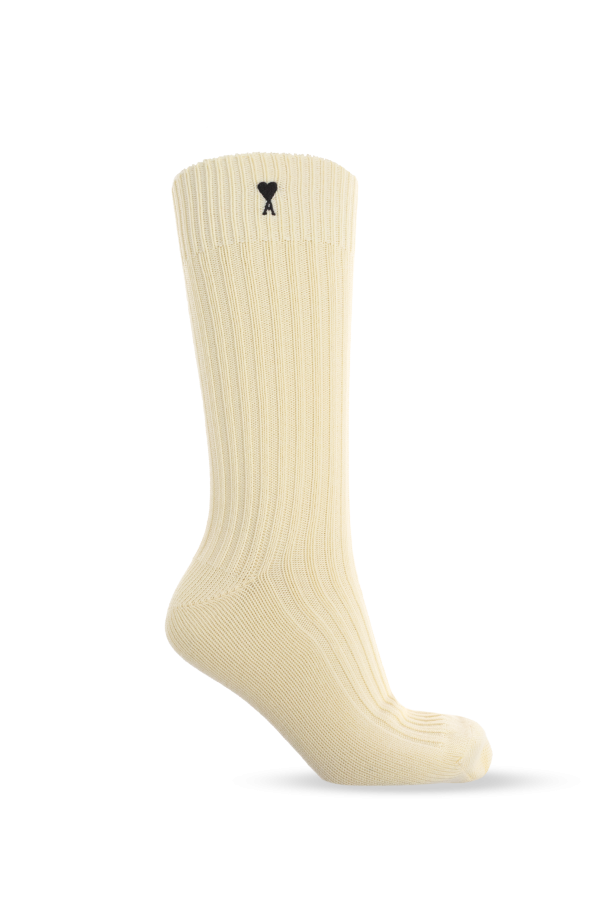 Ami Alexandre Mattiussi cream Three-pack of socks with embroidered logo 2